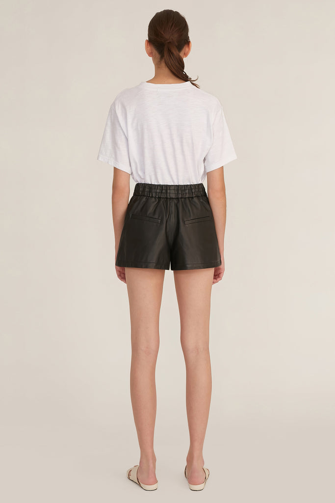 Baxter Leather Boxer Short in Black