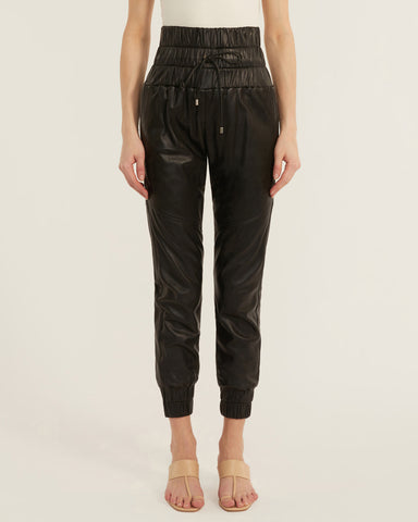 Anniston Leather Pant in Black, MARISSA WEBB