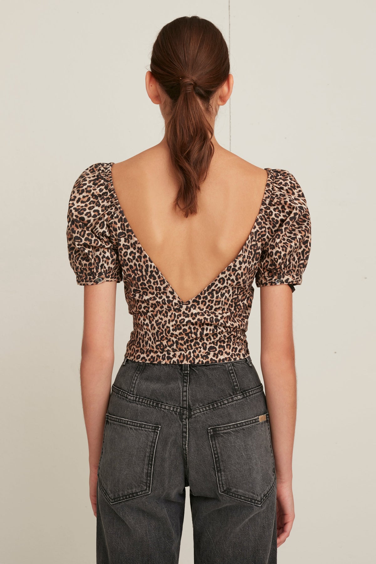 Diane Lightweight Canvas Leopard Print Top