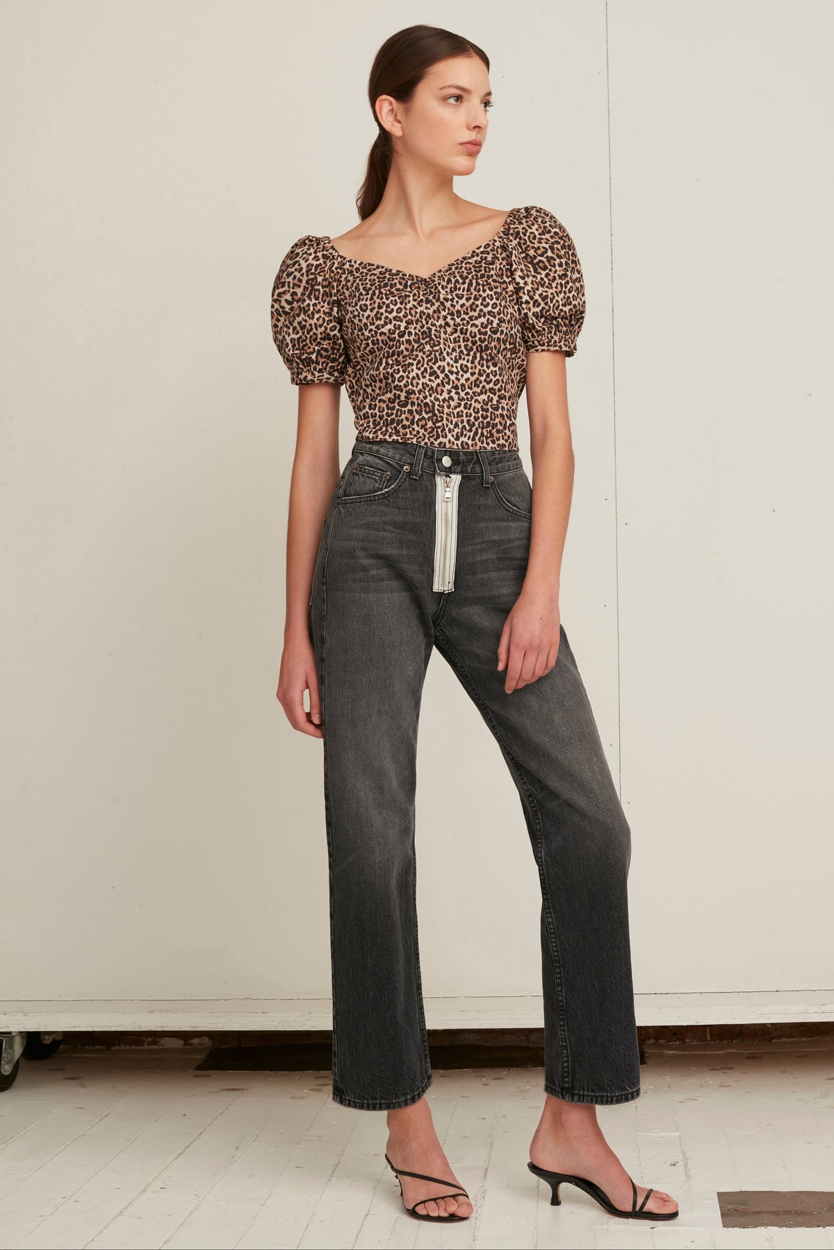 Diane Lightweight Canvas Leopard Print Top