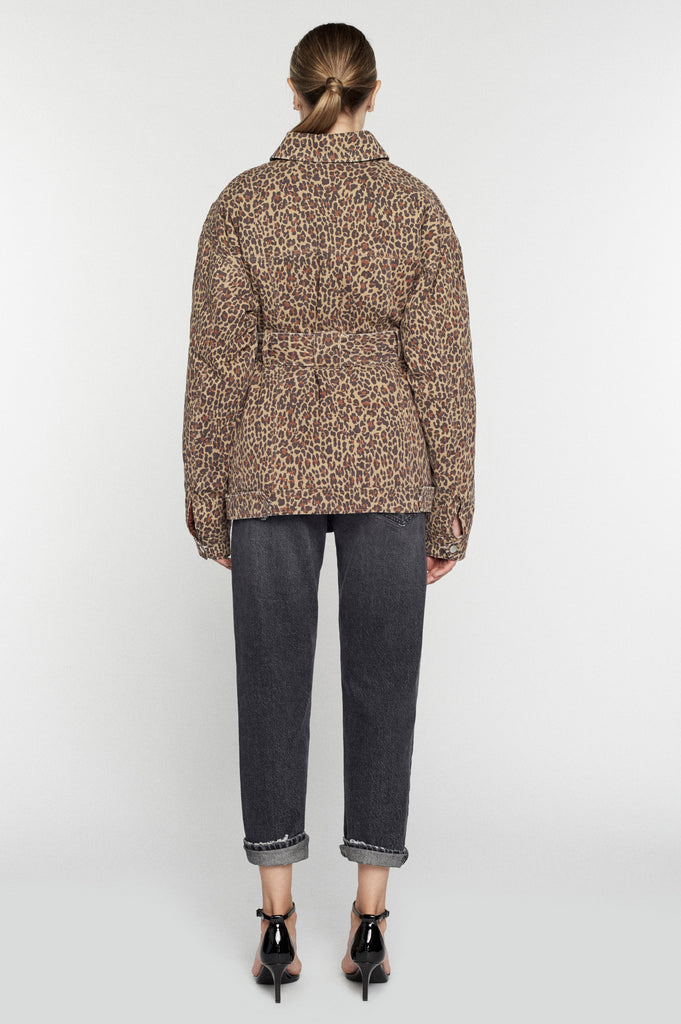 Ellery Leopard Print Quilted Anorak
