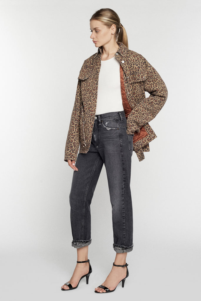 Ellery Leopard Print Quilted Anorak