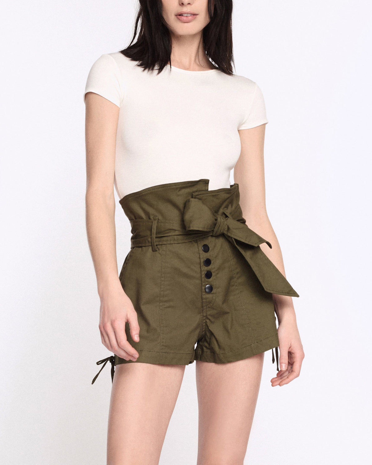 Gia Canvas Shorts in Forest