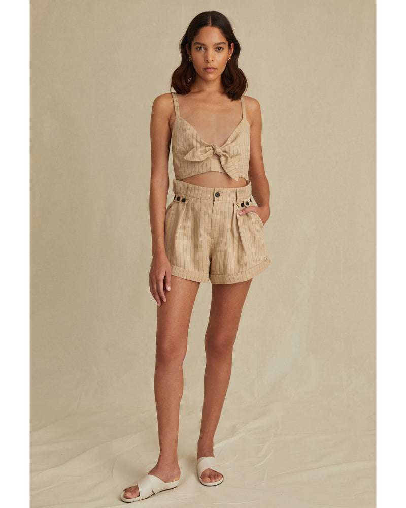 Paperbag shorts with belt - Woman