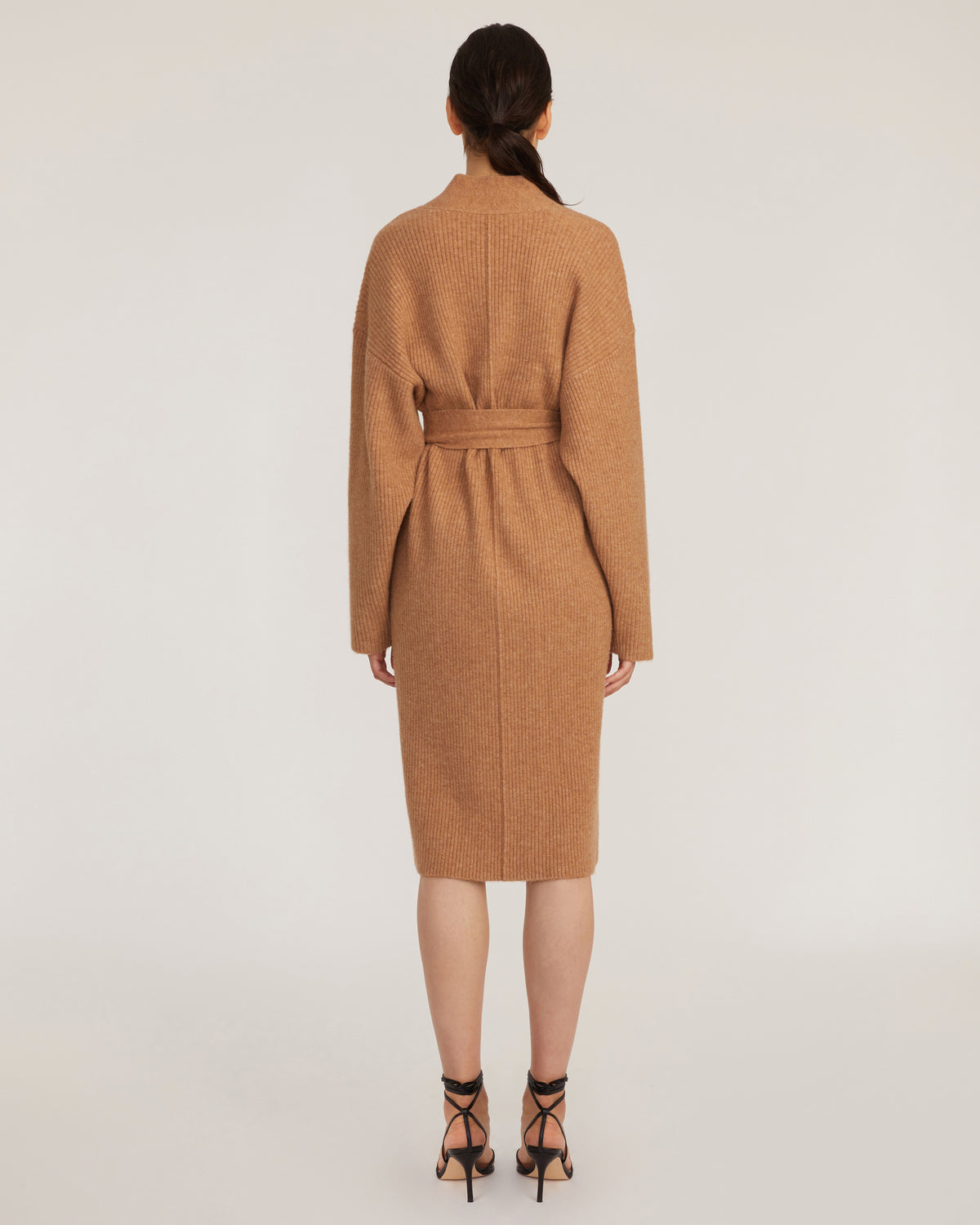 Kyrie Cashmere Blend Midi Cardigan in Camel