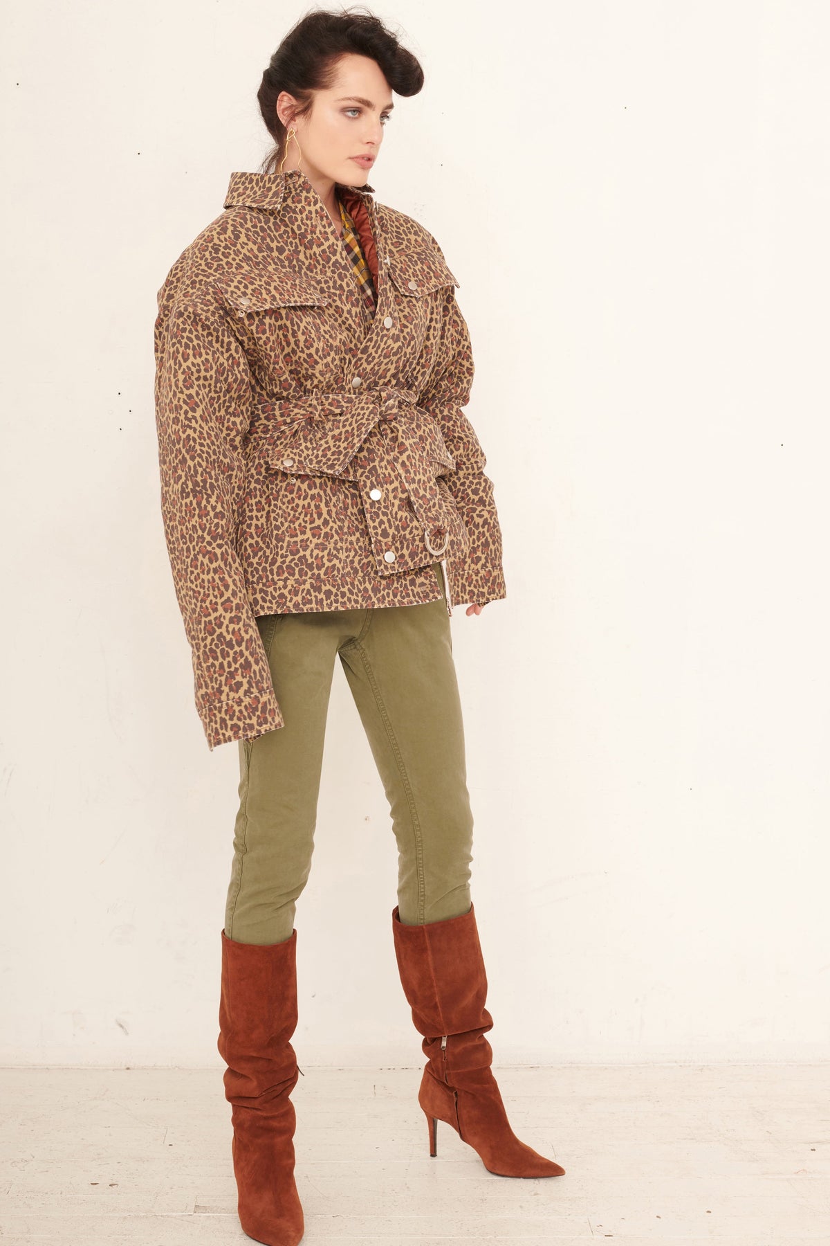 Ellery Leopard Print Quilted Anorak