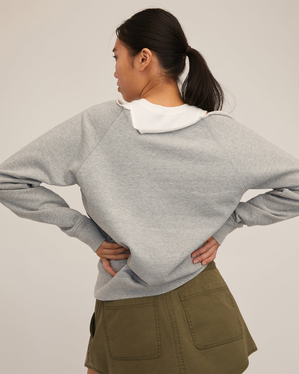 Zane French Terry Vintage Wash Sweatshirt in Vintage Heather Grey | MARISSA WEBB