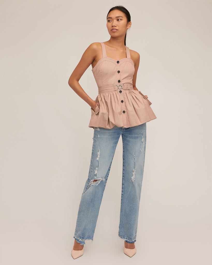 Brielle Canvas And Tulle Seamed Trench Vest | MARISSA WEBB