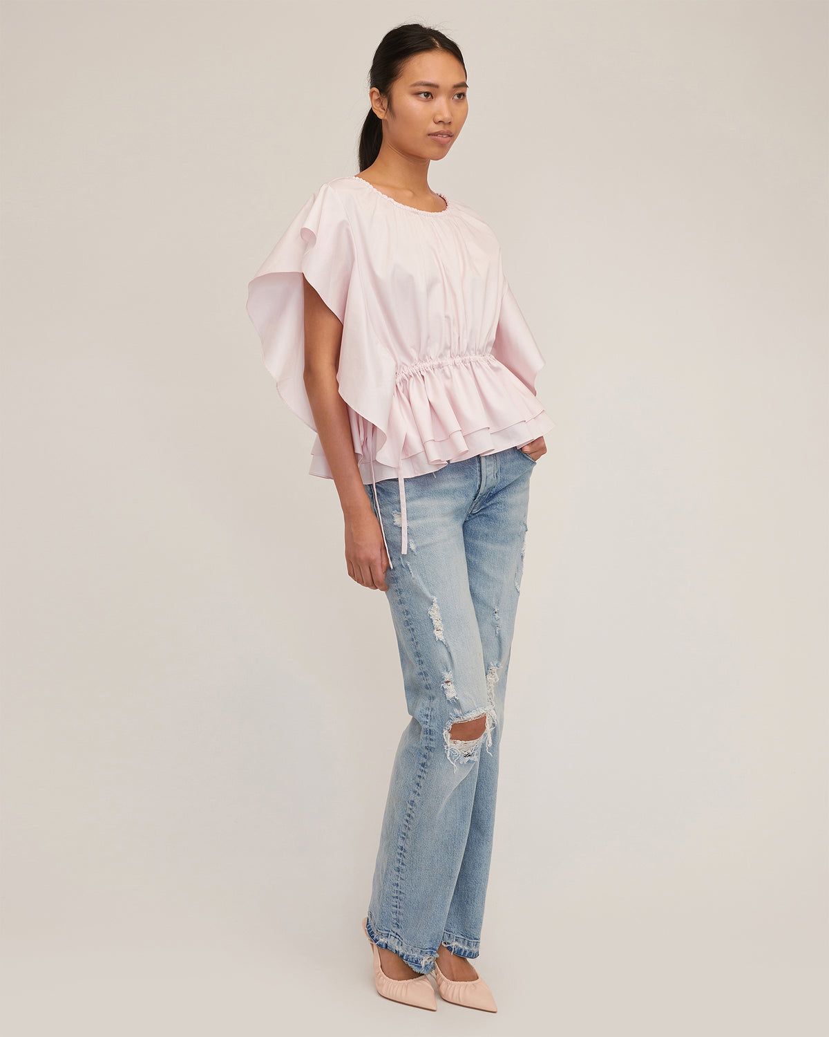 Lincoln Cotton Trapeze Top in Soft Pink | MARISSA WEBB