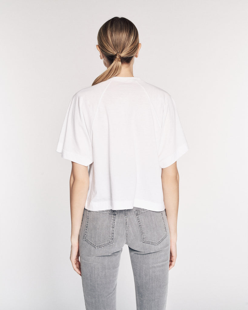 So Uptight Cropped Raglan Crew in White