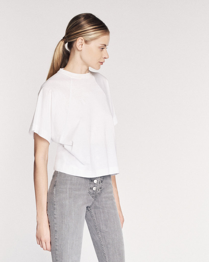 So Uptight Cropped Raglan Crew in White