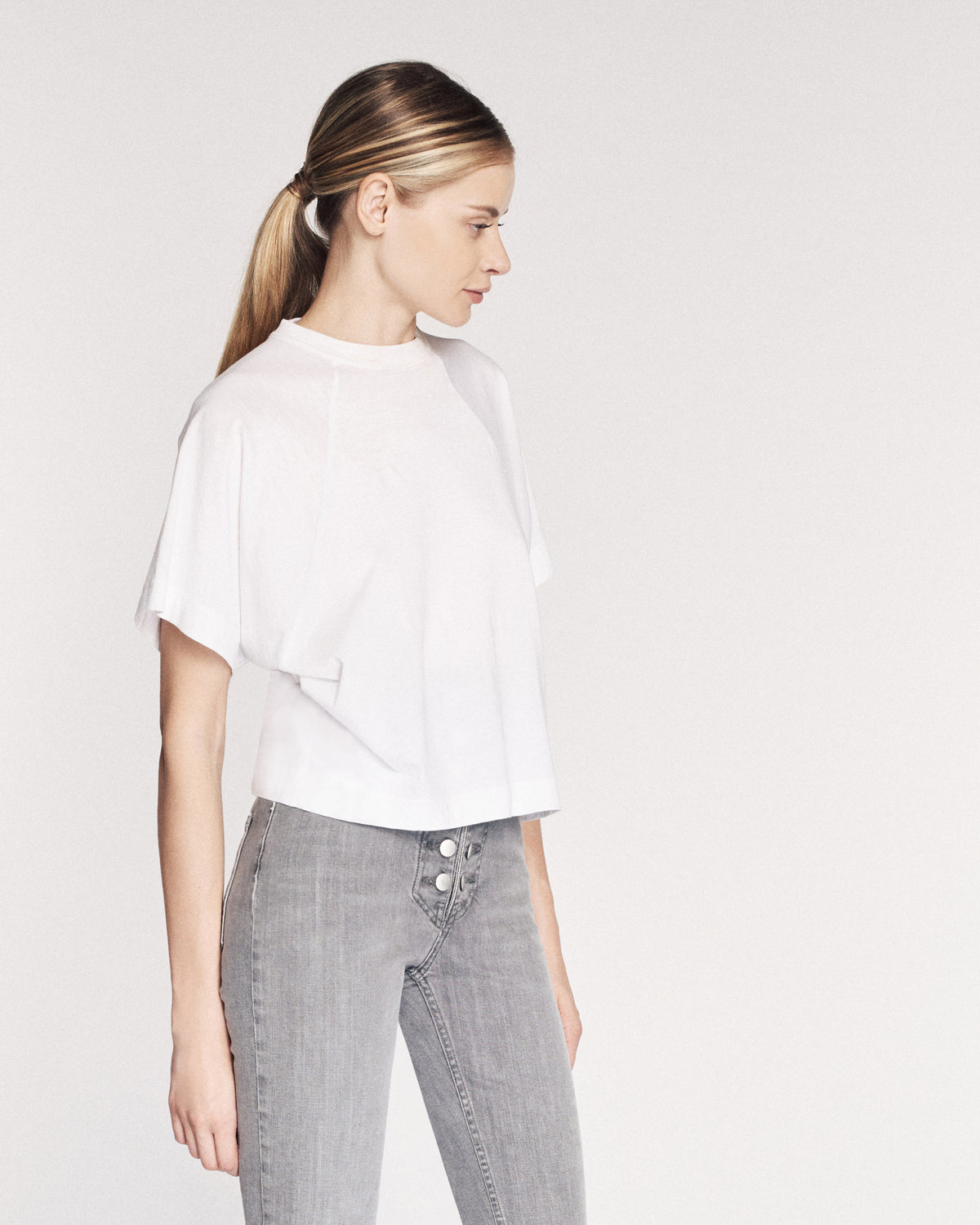 So Uptight Cropped Raglan Crew in White