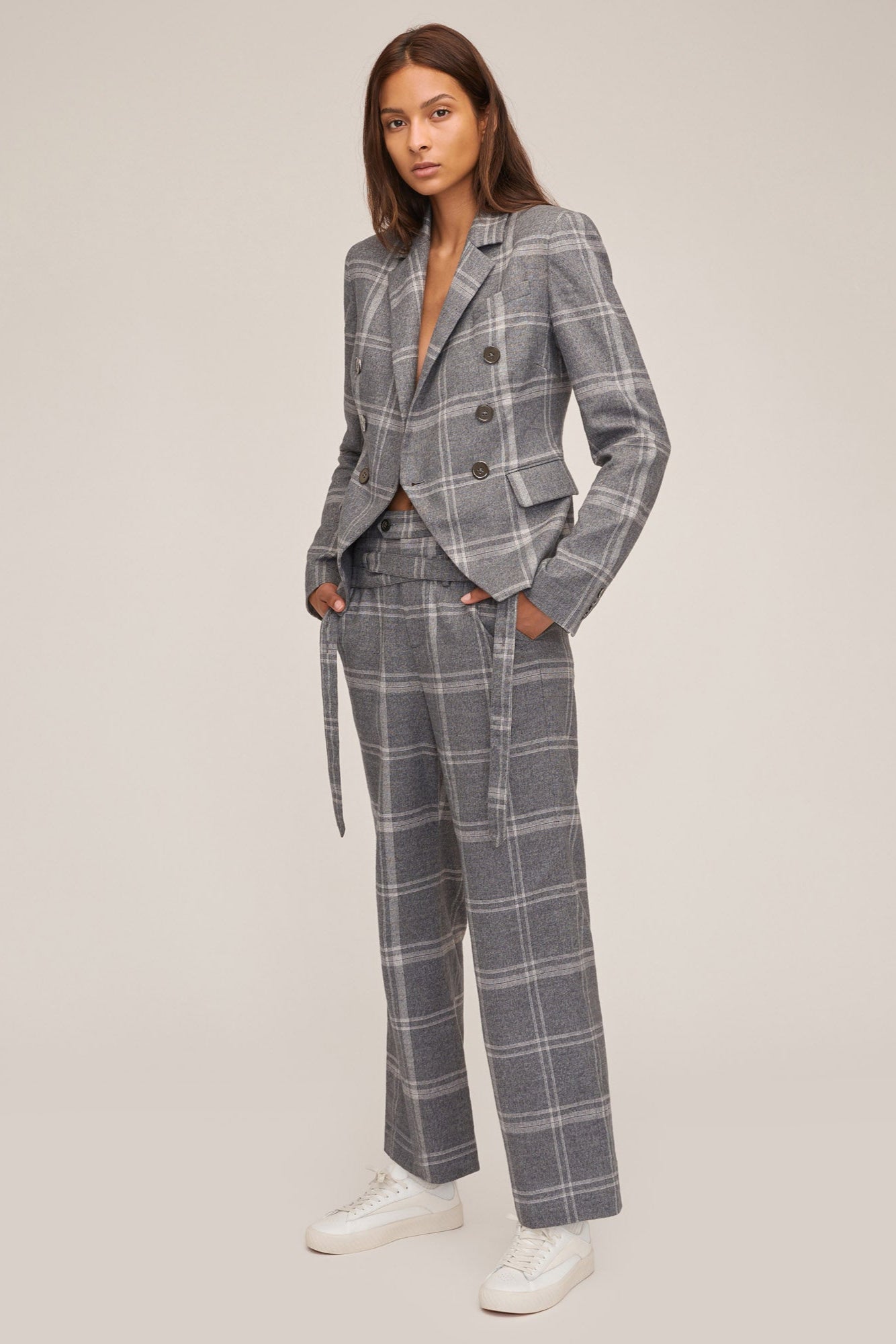 Artie Steel Plaid Wrap Strap Pant | MARISSA WEBB | MARISSA WEBB display picture 1