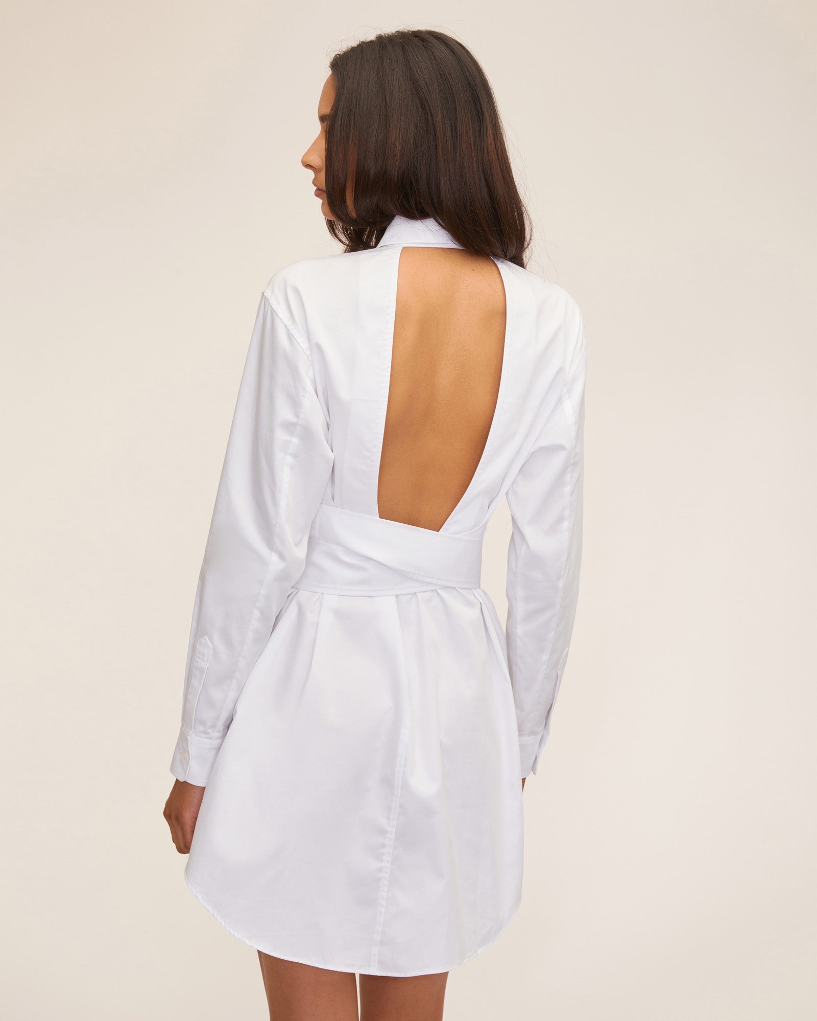 Brett Cotton U-Back Mini Dress in White | MARISSA WEBB | MARISSA WEBB